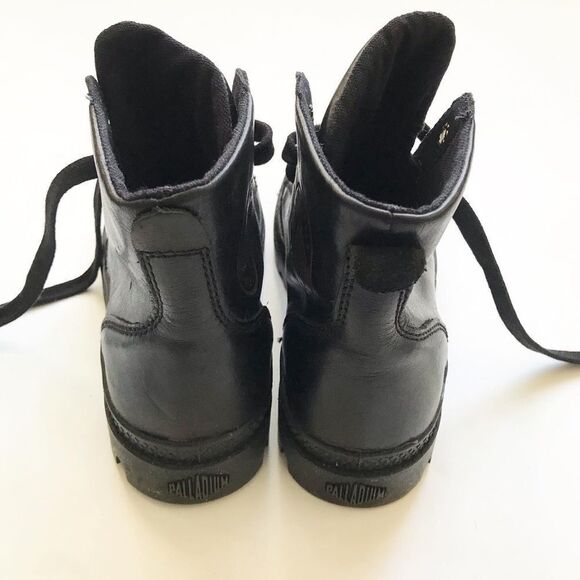 Palladium black combat boots EUC size 3.5Y - Picture 6 of 10